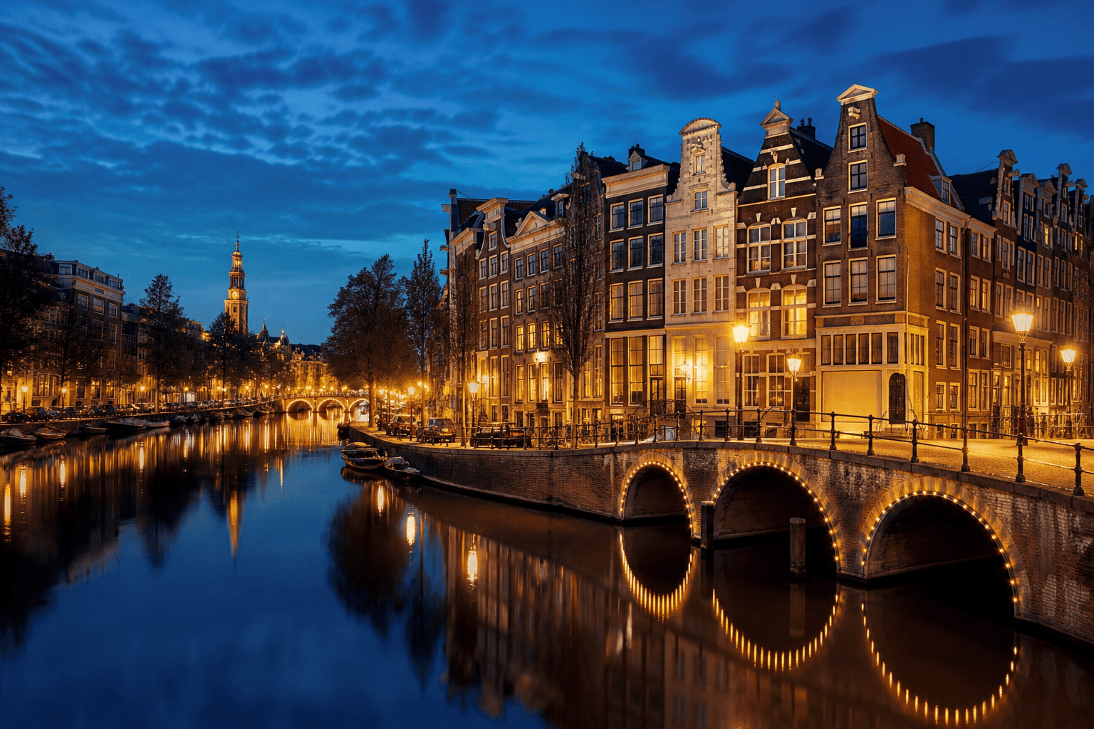 PLACEHOLDER: Grachtengürtel und Kanäle bei Abendstimmung — Escort Amsterdam (Austauschbild)