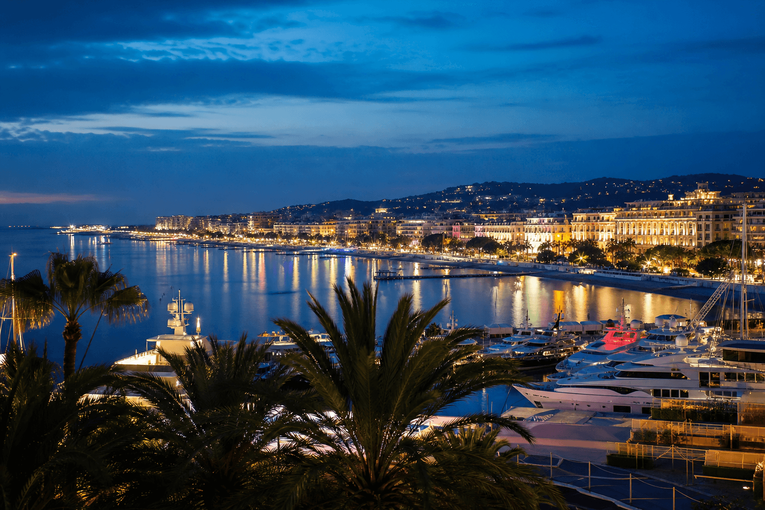 PLACEHOLDER: Croisette und Yachthafen bei Abendglamour — Escort Cannes (Austauschbild)
