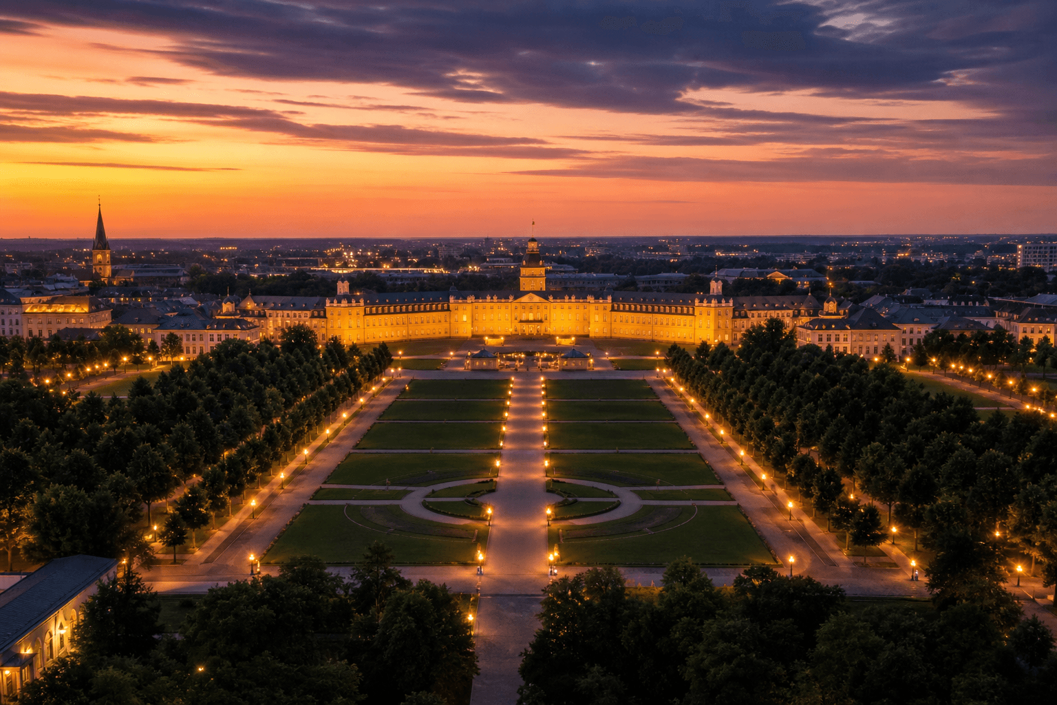 PLACEHOLDER: Schloss Karlsruhe und Fächerstadt-Perspektive — Escort Karlsruhe (Austauschbild)