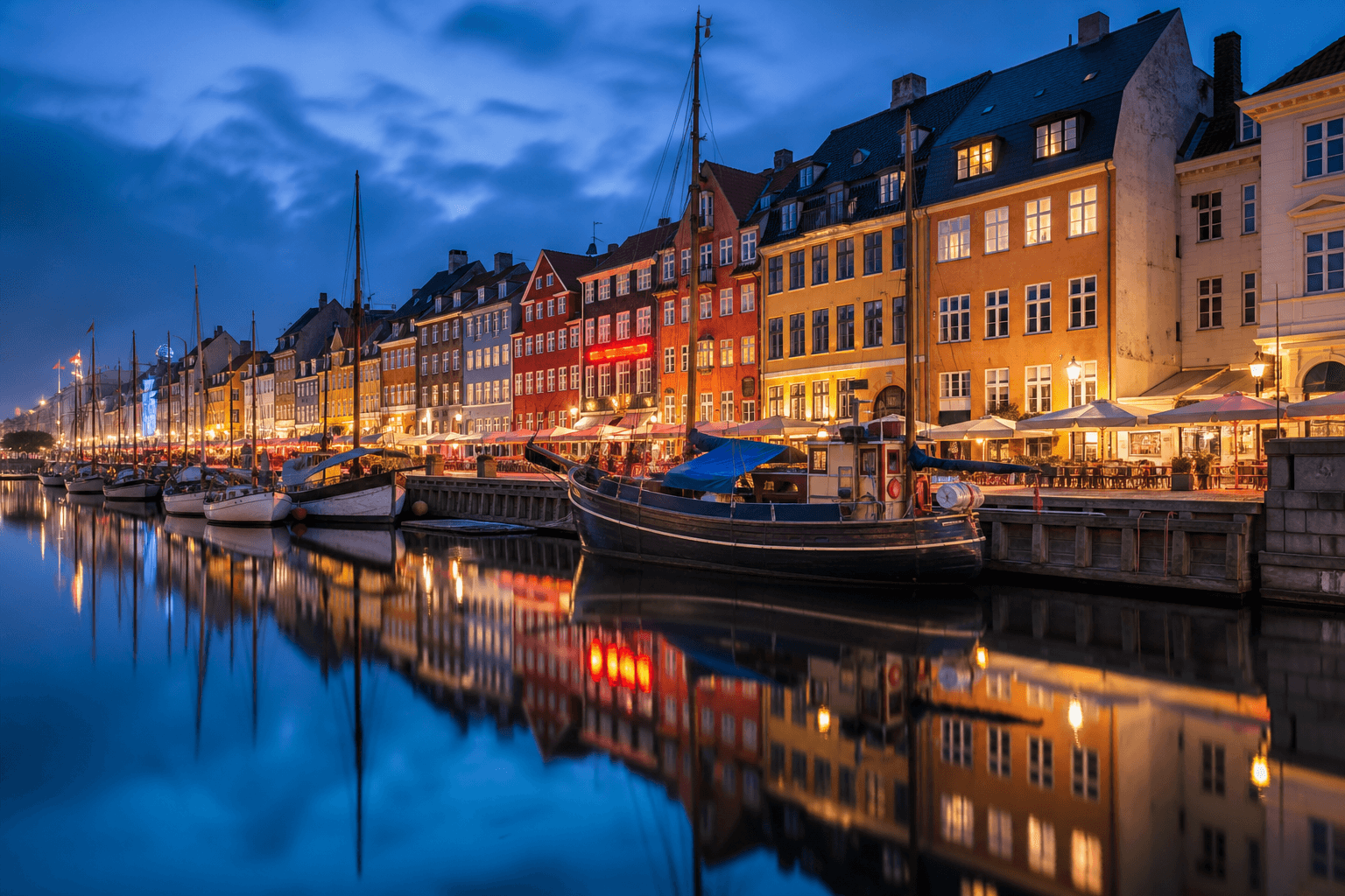 PLACEHOLDER: Nyhavn und Hafen bei Abendlicht — Escort Kopenhagen (Austauschbild)